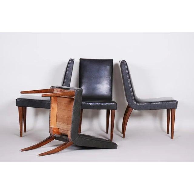 Vintage Art Deco Chairs by Jindřich Halabala for Up Závody, 1930s, Set of 4 For Sale - Image 3 of 8
