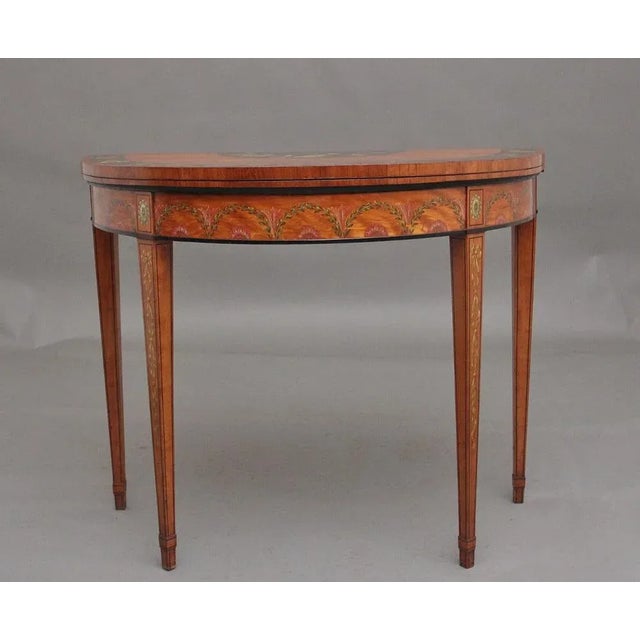 Antique Painted Satinwood Card Table, 1820 For Sale - Image 12 of 12