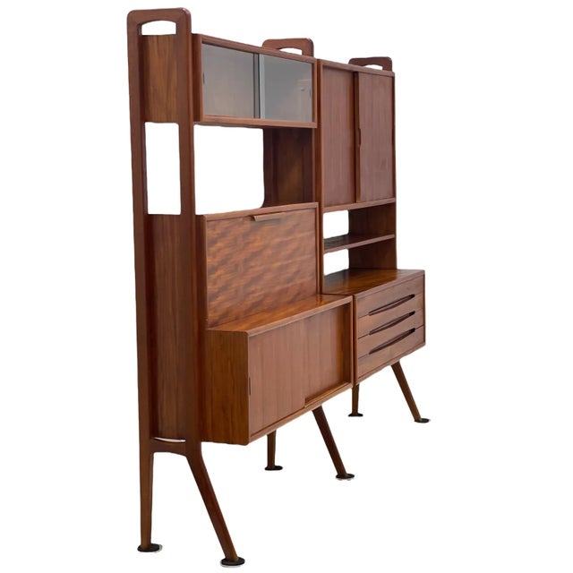 Vintage Danish Imported Mid Century Standalone Bookcase With Writing Desk or Bar Top For Sale - Image 13 of 13