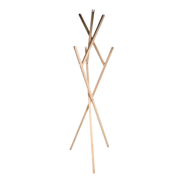 Architectural Designer Folding Coat Tree Rack Retailed by Stillfried N. Y. C. For Sale