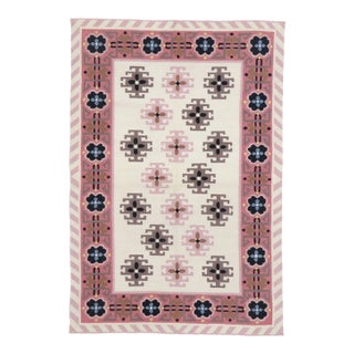 Vintage Romanian Geometric Kilim Rug - 04'01 X 06'00 For Sale