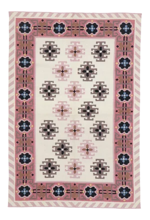 Vintage Romanian Geometric Kilim Rug - 04'01 X 06'00