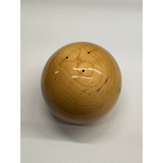 Mid-Century Modern Geometric Two-Tone Nesting Wood Salt and Pepper Shakers For Sale - Image 9 of 12