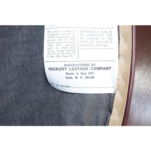 Hickory Leather Co. Burgundy Leather Upholstered Wheeled Club Game Chair For Sale - Image 10 of 10