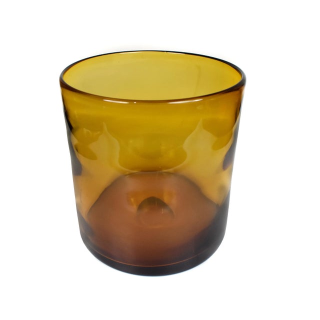 Exquisite handmade handblown Amber glass cylinder shape large vase, It is a stunning piece to enhance any home, office...