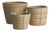 Cane Rattan Round Tapered Baskets, Set Of 3 For Sale