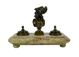 Inkwell in Bronze Onyx, Pakistan, Late 19th Century