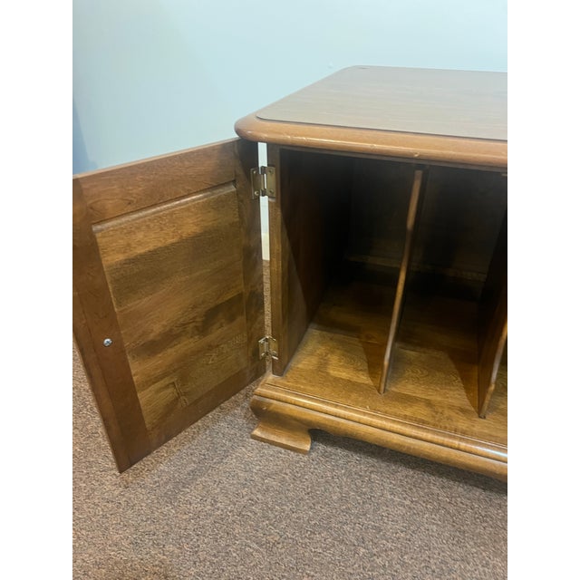 Mid-Century Modern 1970s Ethan Allen Lp Album Storage Cabinet For Sale - Image 3 of 11