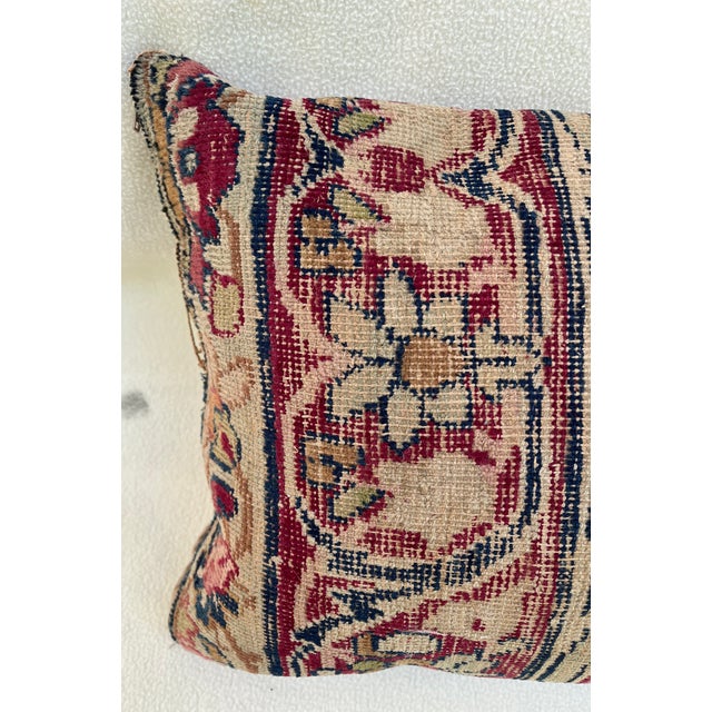 Late 20th Century Late 20th Century Pillow With Antique Kirman Rug For Sale - Image 5 of 5