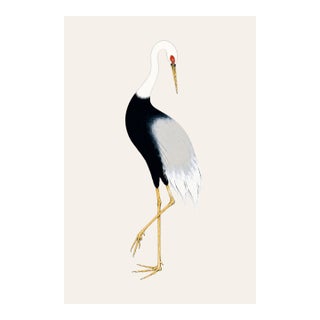 Japanese Crane Study Ii, Original Print, 32" X 48" For Sale