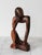 Mid-Century Modern Mid-Century Abstract Modern Hand-Carved Thinking Figural Sculpture For Sale - Image 3 of 10