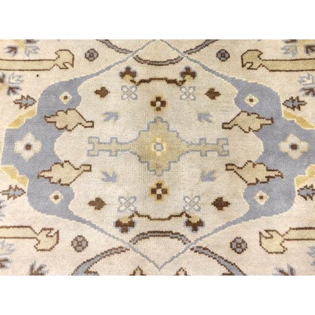 Vintage Round Hand Knotted Indo Oushak Rug. 10'x 10' For Sale - Image 4 of 13