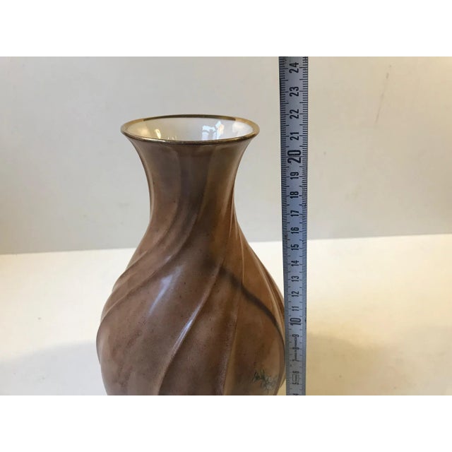 1930s Danish Twisted Porcelain Vase from Lyngby Porcelæn, 1930s For Sale - Image 5 of 8