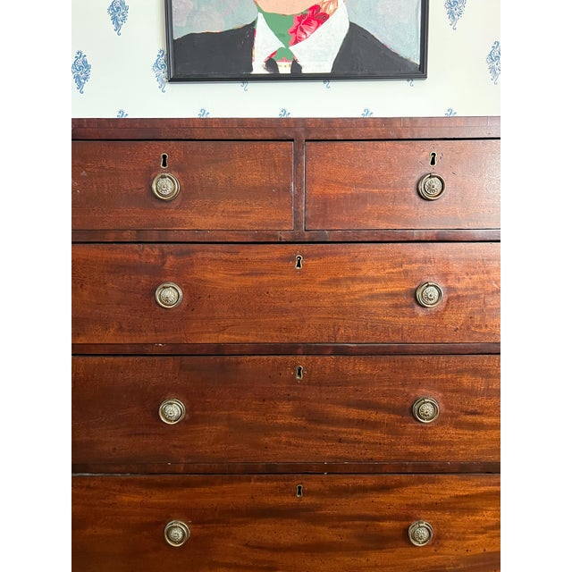Wood Early 1800s Antique British Neoclassical Mahogany Chest of Drawers For Sale - Image 7 of 14