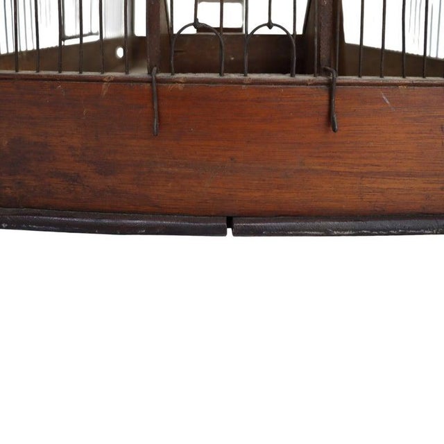 Wood Antique English Wire & Wood Finch Bird Cage 19thC For Sale - Image 7 of 8