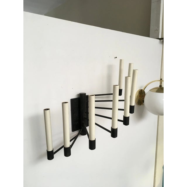 Metal Rare Lightolier Eight-Arm Mid-Century Modern Wall Sconce, Model Ca-5417, Attributed to Gerald Thurston For Sale - Image 7 of 9