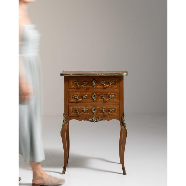 19th Century France Rich Walnut Brown Carved Walnut Petite Commode For Sale - Image 10 of 11