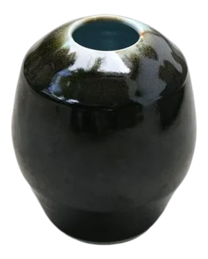 Ceramic Black and Light Blue Porcelain Vase