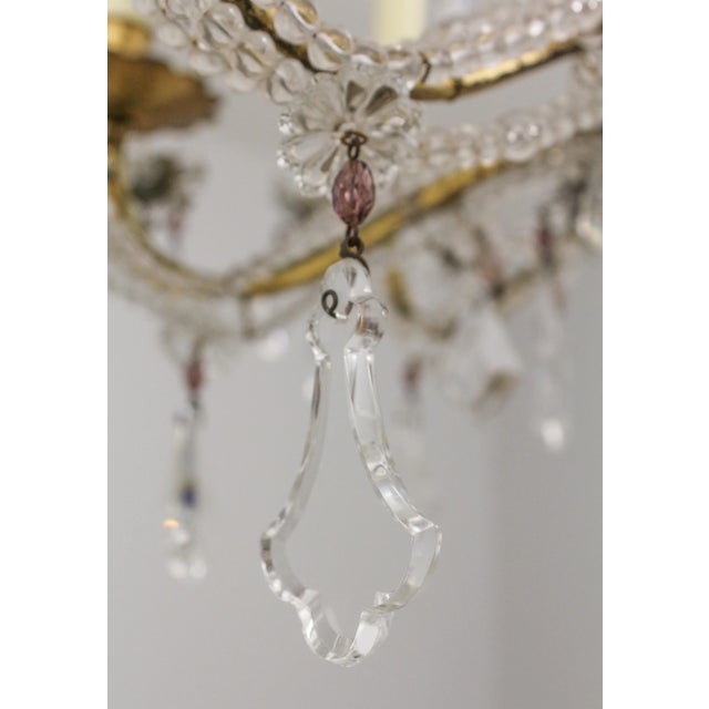 Hollywood Regency Crystal Chandelier W. Color For Sale - Image 9 of 13