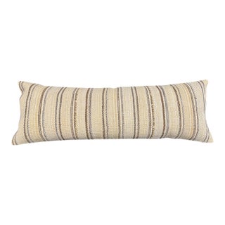 Turkish Hemp Pillow Cushion Natural Beige Brown Cushion Cover 14"x40" For Sale