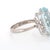 Metal 5.91ct Elongated Aquamarine Ring Vintage 18k White Gold Sz 5.75 Fine Jewelry For Sale - Image 7 of 7