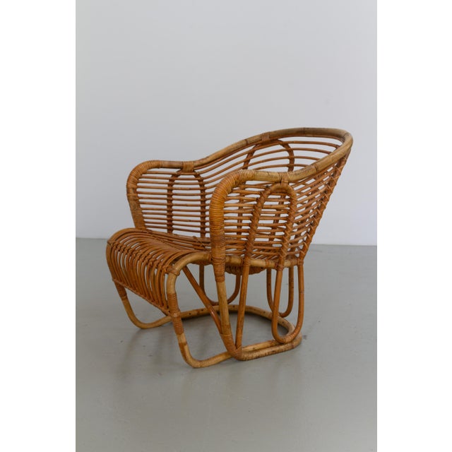 Danish Rattan Lounge Chair by Tove Kindt-Larsen for R. Wengler, 1940s For Sale - Image 18 of 18
