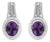 Sterling Silver Oval Purple Amethyst and Diamond Accent Rope Design Drop Earrings For Sale