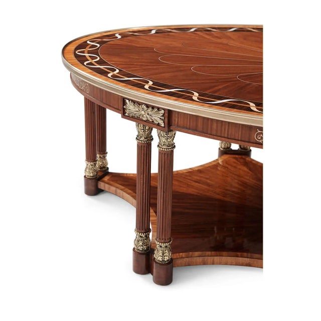 Regency Style Oval Coffee Table For Sale - Image 4 of 6