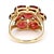 Vintage 7.8 Carat Red Garnet 14k Gold 7 Stone Cluster Cocktail Ring For Sale In Miami - Image 6 of 11