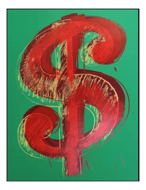 Sunday B. Morning after Andy Warhol, Dollar Green, Silkscreen Print, Framed