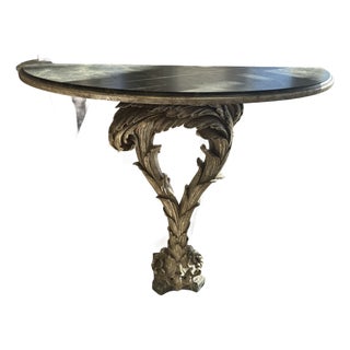 Mid Century Hollywood Regency Palm Console Table in Serge Roche Style For Sale