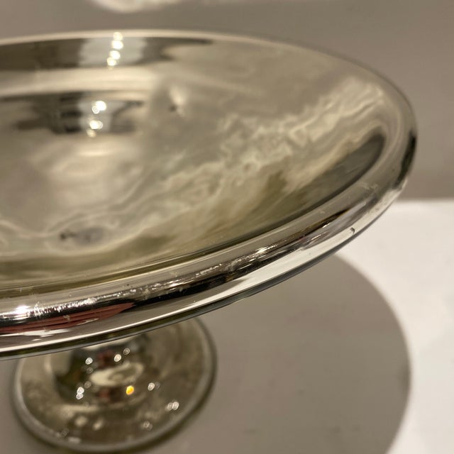 Antique Victorian Mercury Glass Footed Bowl For Sale - Image 4 of 8