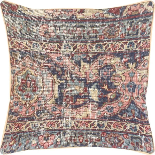 Shabby Chic 1960s Persian Tabriz Pillow For Sale - Image 3 of 3