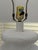 White Vintage Postmodern White Plaster Textured Ribbed Floor Lamp Attributed to Michael Taylor For Sale - Image 8 of 12