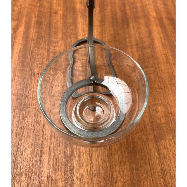 Gray Mid-Century Danish Metal and Glass Candleholder, 1960s For Sale - Image 8 of 18