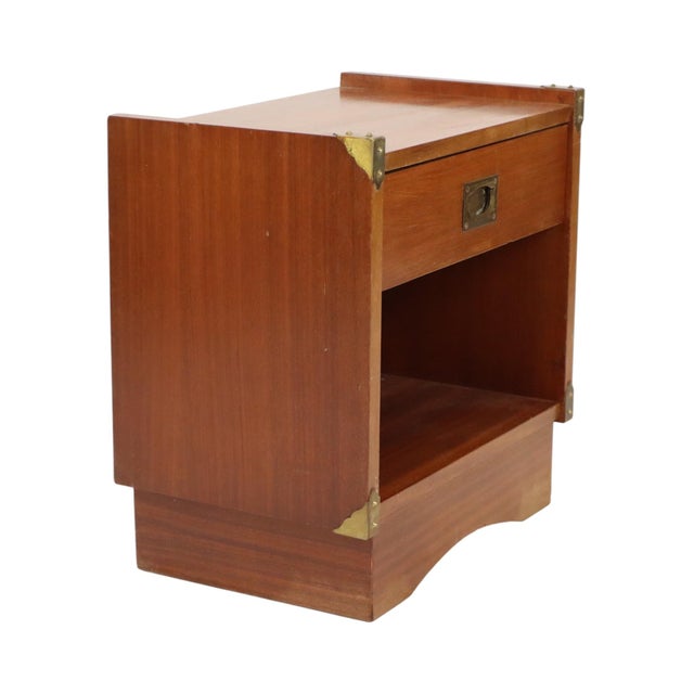 Vintage Campaign Bedside Table by Gautier, France, 1960s For Sale - Image 13 of 18