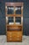 1980s Henredon Scene One Oak Campaign Curio Display Cabinet Library Bookcase 84" For Sale - Image 9 of 15