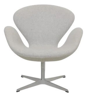 Swan Chair in Grey Divina Melange Fabric by Arne Jacobsen