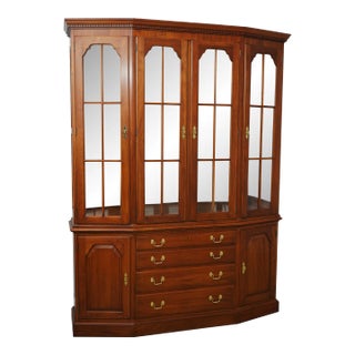 Henkel Harris Cherry Distressed Finish China Cabinet For Sale