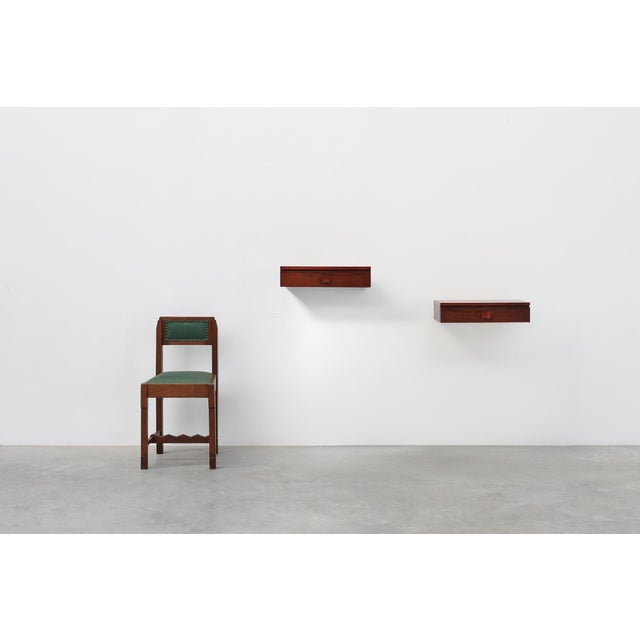 Mid-Century Modern Mid-Century Modern Danish Wall-Mounted Nightstands in Walnut, 1960s, Set of 2 For Sale - Image 3 of 15