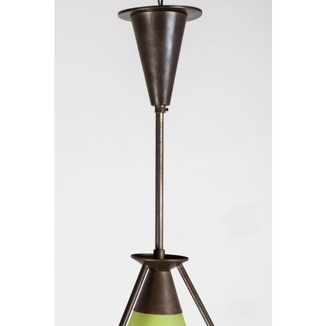 Mid-Century Modern Mid-Century Green Glass Pendant For Sale - Image 3 of 7