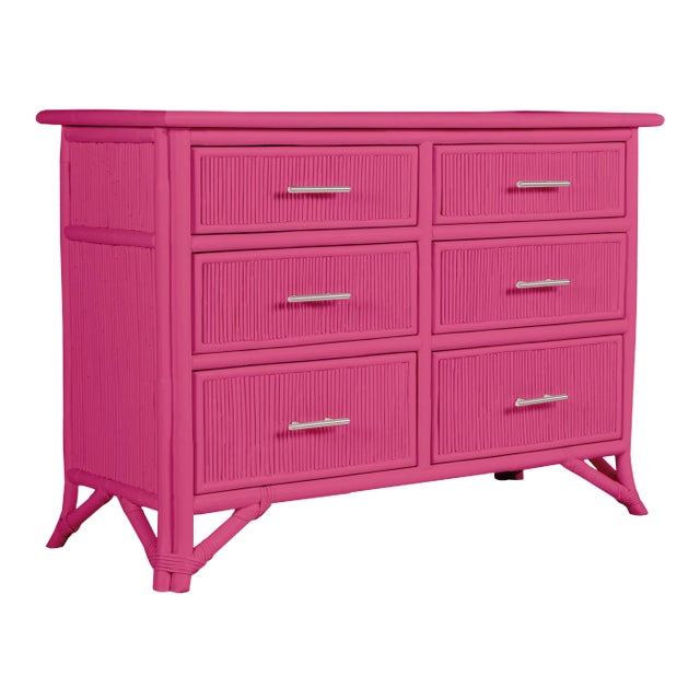 Aruba Six-Drawer Dresser - Bright Pink For Sale