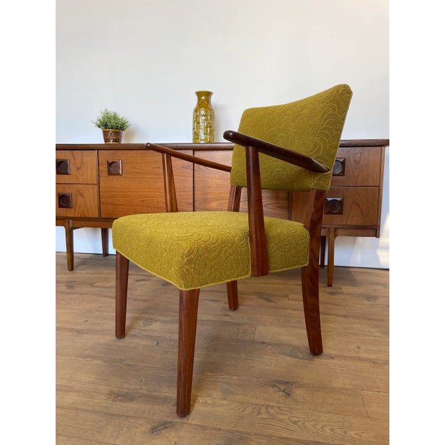 Vintage Danish Teak Chair with Green Fabric, 1970 For Sale - Image 18 of 18