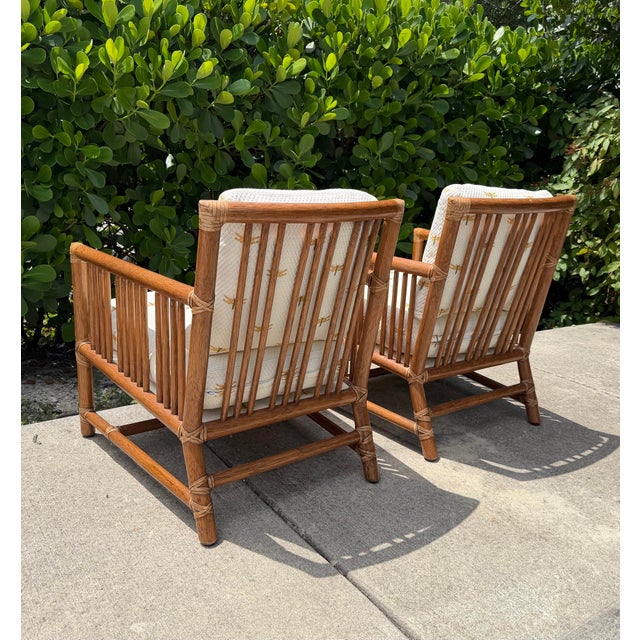 Late 20th Century Vintage McGuire San Francisco Rattan Lounge Chairs, a Pair For Sale - Image 5 of 15