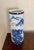 Late 20th Century Vintage Blue and White Ceramic Tube Chinoiserie Vase For Sale - Image 5 of 5