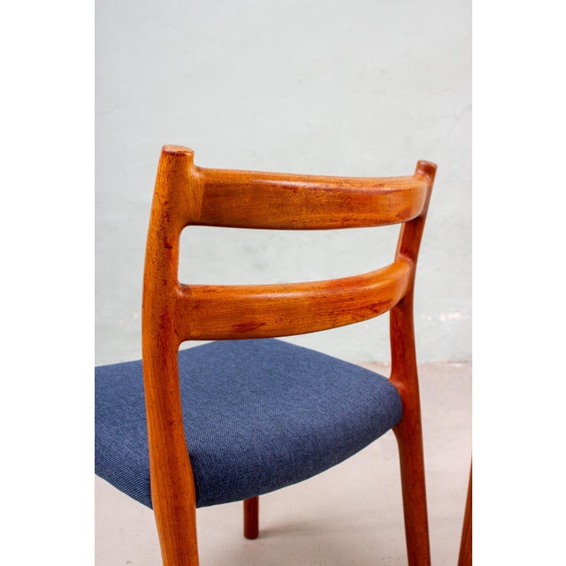 Blue Danish Model No. 84 Chairs in Teak by Niels Otto Möller, 1960s, Set of 2 For Sale - Image 8 of 18