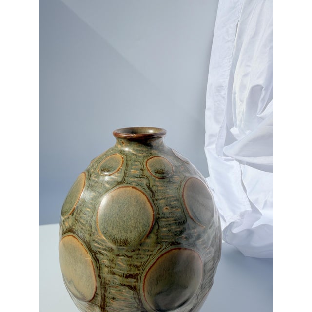 1940s Mid-Century Ceramic Vase by Christian Poulsen for Bing and Grondahl For Sale - Image 5 of 12