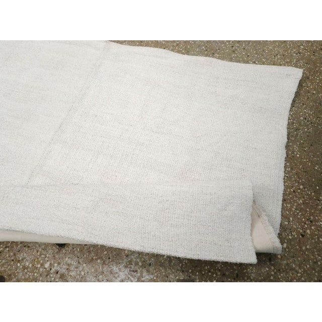 Textile Mid-20th Century Handmade Turkish Hemp Flatweave Kilim Throw Rug in White For Sale - Image 7 of 8