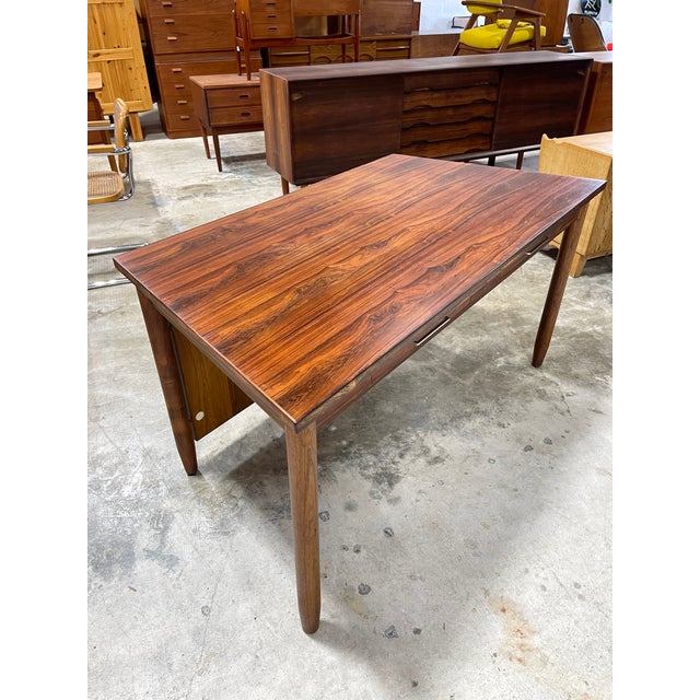 Brown Danish Modern Rosewood Desk For Sale - Image 8 of 9