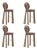 Mary II Bar Chairs in Wood by Ottiu, Set of 4 For Sale